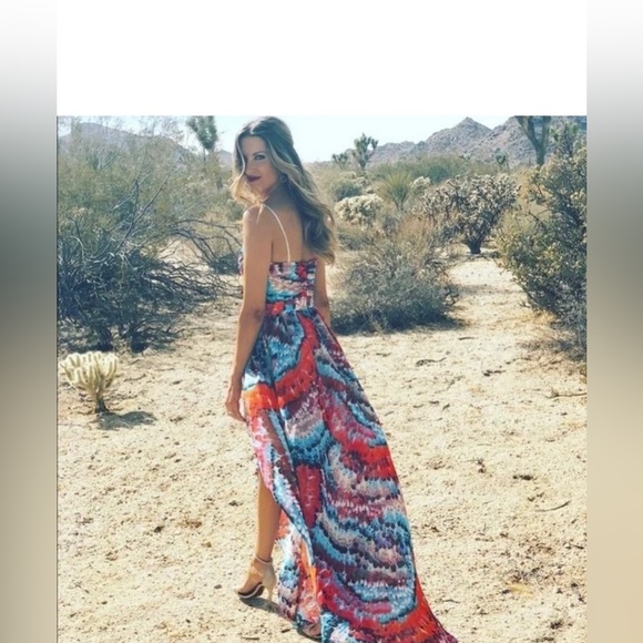 Aidan Mattox Strapless High Low Gown - Picture 4 of 8